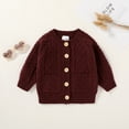 thumbnail image 4 of Younger Tree Baby Girl Sweater Fall Winter Solid Long Sleeve Button Knit Cardigan Clothes for 18-24 Months, 4 of 8