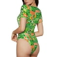 thumbnail image 3 of Gaeub St Patrick'S Day6 Women'S Short Sleeve One Piece Swimsuit Sexy High-Waisted Bodysuit For Swimming, Beach, Sports - Large, 3 of 9