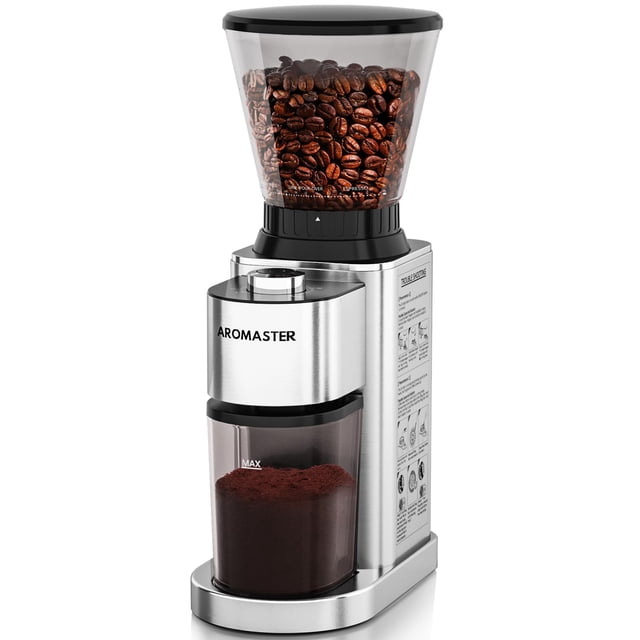 Molino de Café Aromaster con Muelas de Acero Inoxidable y 48 Niveles de Molienda