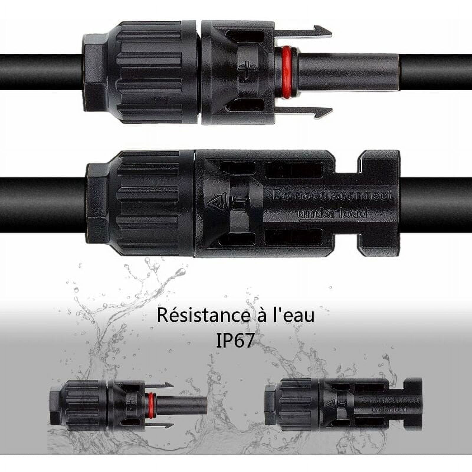 10 Pairs Mc4 Male/Female Connector For Photovoltaic Systems Solar Panel Cable, Solar Panel Cable Accessories, Waterproof - Black