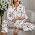 thumbnail image 6 of Balery Cat Bear Rabbit Pattern Pajama Sets for Women Long Sleeve 2 Piece Sleepwear Loungewear Sets Soft PJ's with Pockets Long Sleeve Comfy Pj Sets-Medium, 6 of 7