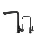 thumbnail image 2 of Stylish Single Handle Ht 12 ⅝” Matte Black Kitchen Faucet with 10 ½” Drinking Water Tap K130NK147N, 2 of 11
