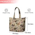 thumbnail image 4 of Beige Chicken Folk Pattern Travel Tote Bags for Women Carry On,Large Weekender Bags for Women Travel,Multi Functional Duffle Bag for Work,Shopping,Sports, 4 of 5