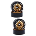 thumbnail image 3 of 4 piezas de llantas de Metal Beadlock, piezas de repuesto de cubo de rueda de diseño Vintage para camiones modelo para SCX24 1/24 1/18, DIY modificado Oro, 3 of 8