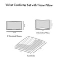 thumbnail image 6 of JERFIT Teal Crushed Velvet Comforter Set Queen Full, Diamond Quilted Bedding Set with 2 Pillow Shams & Decorative Pillow, Ultra Soft Hypoallergenic Polyester, Machine Washable, 6 of 10