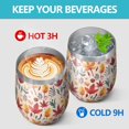 thumbnail image 4 of 12oz Stemless Wine Tumblers Fall Watercolor Autumn Leaves Pattern Vacuum Insulated Stainless Steel Travel Tumbler Cups Mug with Lid and Straw for Champaign,Cocktail,Beer with Cleaning Brush, 4 of 5