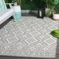 thumbnail image 2 of SAFAVIEH Courtyard Wyatt Geometric Indoor/Outdoor Area Rug, Light Grey/Dark Grey, 4' x 5'7", 2 of 8