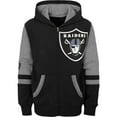 thumbnail image 2 of Youth Black Las Vegas Raiders Colorblock Full-Zip Hoodie, 2 of 3