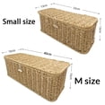 thumbnail image 7 of Handwoven Rattan Cable Management Box, Handwoven Faux Rattan Open Slots Cord Organizer Basket with Lid, Decorative Cord Hider Box, Power Strip Storage 𝐁𝐨𝐱 for Home and Office (Gray, S), 7 of 7