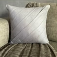 thumbnail image 5 of The HomeCentric Light Grey Pillow Cover Pintucks Solid Color Pillows Cover Throw Pillow Cover Pack of 2 14x14 inch (35x35 cm) Square Faux Suede Pillows Cover Couch Striped - Contemporary Light Gray, 5 of 10