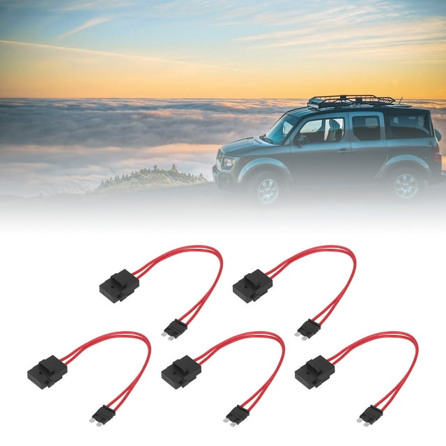 5Pcs Professional Mini Car Fuse Holder Connector Mini Heavy Duty Wire Extension for Vehicle ATM 20A 16AWG with 5 Fuses