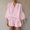 Pink, variant on Sakmal Shorts and Top Women's Pajama Sets Pink Long Sleeve Leisure Cotton Loungewear Solid V Neck Pajamas for Women