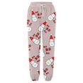thumbnail image 4 of Fiaer Christmas Plus Size Sweatpants Women Funny Graphic High Waisted Xmas Pants Santa Snowman Printed Lace up Comfort Holiday Trousers with Pockets Pink M, 4 of 4