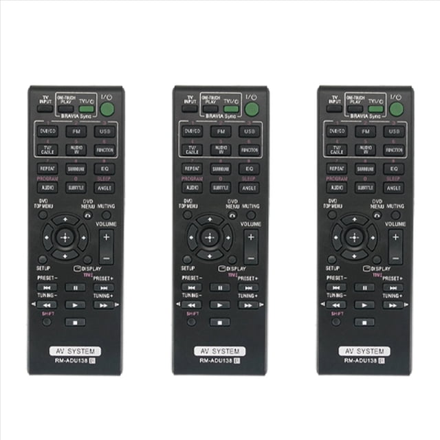 3X -ADU138 Replace Remote Control Fit for AV System DAV-TZ145 HBD-TZ140 HBD-TZ145,3 x Remote Control,Black