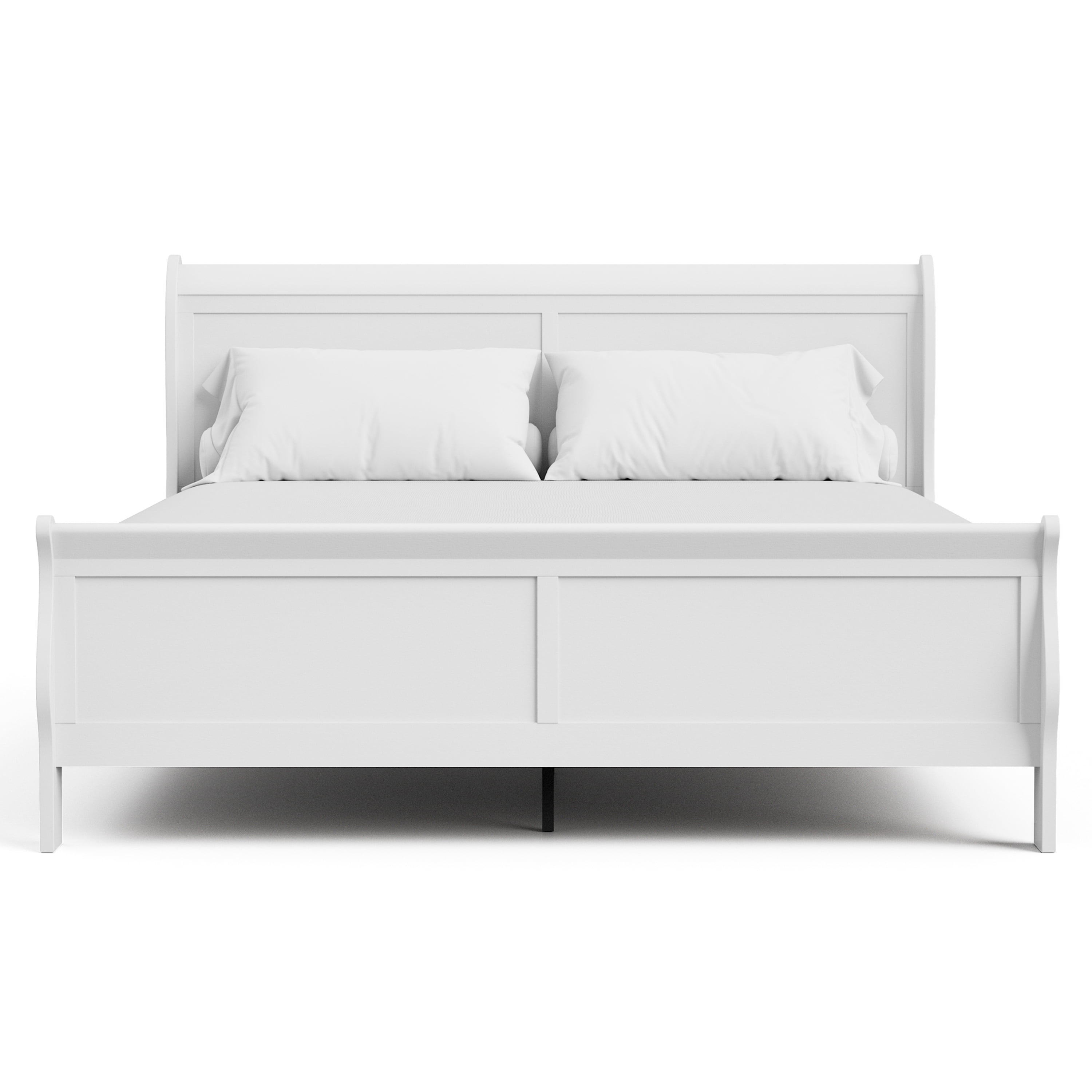 Furniture of America Rycia King Sleigh Wood Panel Bed, White