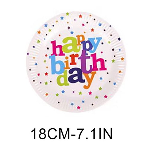Joyeux Anniversaire Ballon Fête d'Anniversaire Fête Assiettes et Gobelets en Papier Jetables Ballons Colorés Nappe Camping Pique-Nique Ensemble Décorations de Fête d'Anniversaire