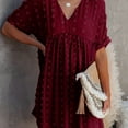 thumbnail image 5 of Summer Dresses for Women Solid Color Comfort Chiffon Dress T-Shirt, 5 of 7