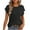 Black, variant on Fesfesfes Women Tees Women's Fashion Solid Round Neck Short Sleeves Casual T-Shirt Top Women Short Sleeve Tops L(US:8)
