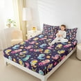 thumbnail image 4 of Castle Fairy Cartoon Dinosaur Astronaut Twin Sheet Sets 3pcs for Kids Children,Starry Sky Planet Twin Fitted Sheet Microfiber,Kawaii Animal Dino Breathable Flat Sheet,Lightweight Room Decor, 4 of 7