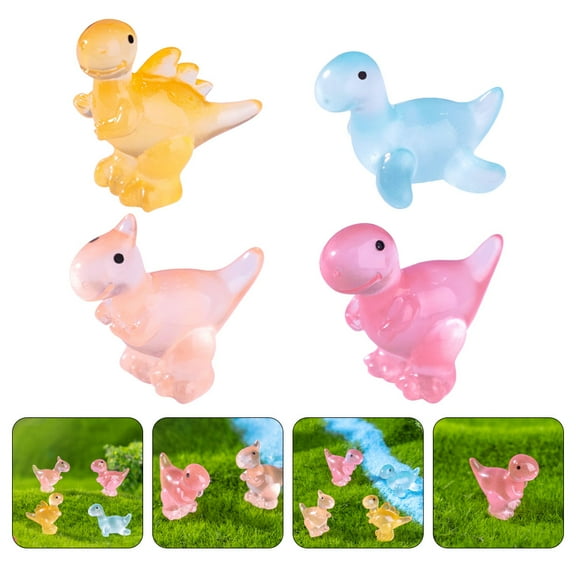 Soimiss 20pcs Mini Dinosaurs Glowing Resin Dinosaur Figurine Decorative Home Decoration