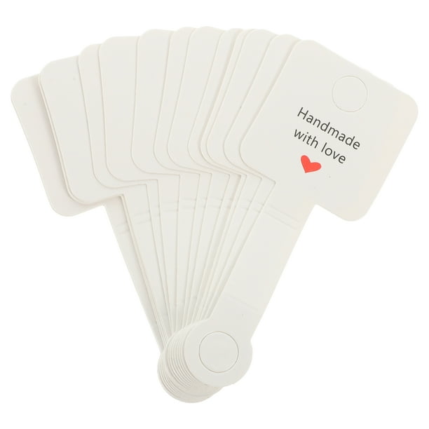 GOOHOCHY 100 Uds. Tarjetas de exhibición de pulsera, tarjetas plegables para collar, tarjetas de joyería autoadhesivas