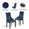 thumbnail image 5 of AFO Wing Back Dining Chairs Set of 2, Button Tufted Fabric Kitchen Chairs with Solid Rubberwood Legs, Upholstered High Back Side Chair, Blue, 5 of 8