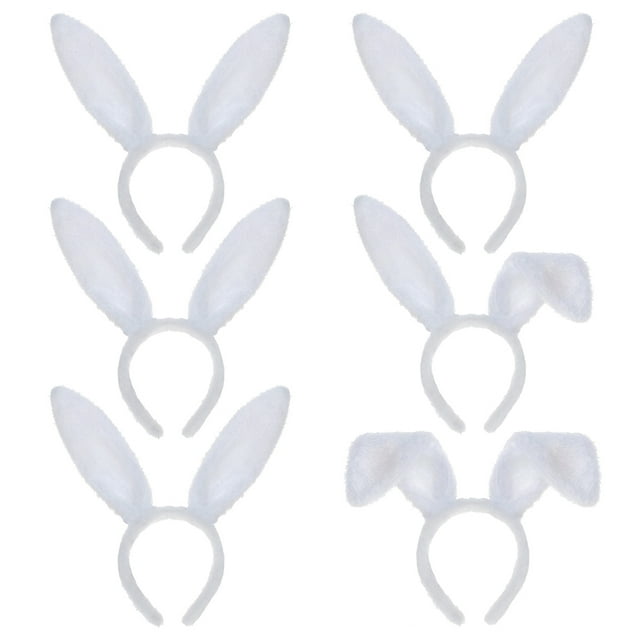 TOPTIE 6 PCS Easter Bunny Ears Headbands, Rabbit Ear Hair Band for Christmas, Dress Up Costume Accessory