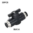 thumbnail image 3 of Conector neumático profesional Speravity válvula de mano impermeable plástico Negro BUC-8(8mm), 3 of 6