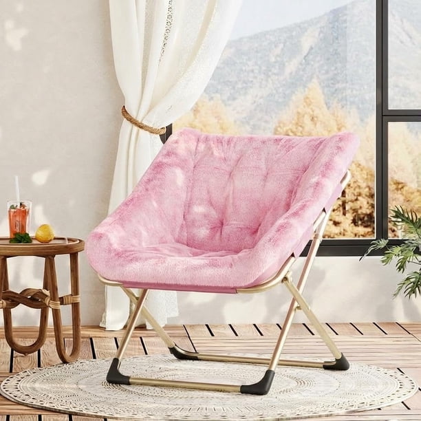 Yeshouse Sillón plegable extragrande y cómodo, con acento de piel sintética, para leer y relajarse, con estructura de metal, ideal para sala de estar, dormitorio y dormitorios