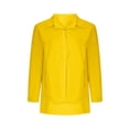 thumbnail image 4 of Wenyuyu Womens Button Down Tshirts Lightweight Solid Color Blouses Roll Long Sleeve V-Neck Tops Split Hem Shirts Yellow 5XL, 4 of 6