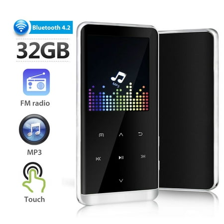 MP3 Player, TSV 32GB MP3 Player with Bluetooth BT 4.2 HiFi Portable Digital Music Player FM Radio Voice Recorder w/ 800mAh Battery for 48hr Playing Time, Compatible with OTG-enabled Android (Best Wma Player For Android)