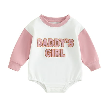 

Baby Girl Fall Romper 3 6 12 18M Cute Letter Embroidery Long Sleeve Round Neck Bodysuit Newborn Playsuit