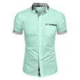 thumbnail image 1 of Men's Plaid Printed Button Short Sleeve Shirts Men's Casual Fashion Short Sleeve Shirts M, 1 of 4
