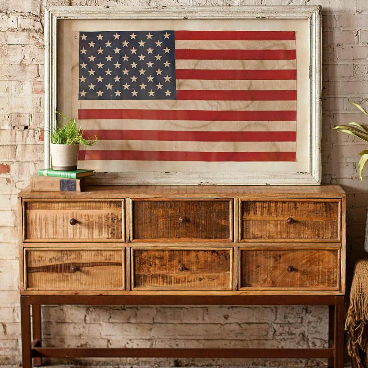 Kalalou Framed American Flag- Large - Thumbnail 4