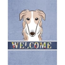 Borzoi Welcome Flag Canvas House Size