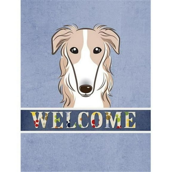 Borzoi Welcome Flag Canvas House Size