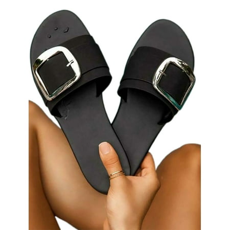 

Women s Leopard Slip On Sandals Mules Summer Beach Holiday Sliders Slippers Shoes