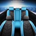 thumbnail image 5 of NINTE Universal PU Leather Car Seat Cushions Luxury Protectors Front Rear Auto Seat Covers Blue & Black 7PCS, 5 of 6