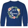 thumbnail image 3 of Inktastic I Love my Nana- flower circle Long Sleeve Youth T-Shirt, 3 of 5