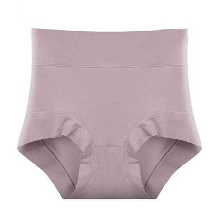 Scyoekwg Women s Cotton Underwear Comfort Butt Lifting Ladies Underpants Solid Color Stretchy High Waisted Underwear Hipster Panties Underpants(Purple L)
