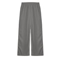 thumbnail image 3 of Gbsyewxs Girls Pants Elastic Waist Wide Leg Solid Color Soft Comfortable Pants For Girls Dark Gray Size 7-8 Years, 3 of 5