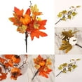 thumbnail image 4 of Artificial Maple Leaves Branch Fake Fall Leaves Stems Plants Outdoor Home Decor, 4 of 4