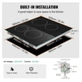 thumbnail image 6 of Electric Stove Top 23.2 x 20.5 inch, 4 Burner Glass Cooktop, 240V Radiant Cooktop with Touch Control, Timer & Child Lock, 9 Power Levels for Boiling, Simmering & Frying, 6 of 7