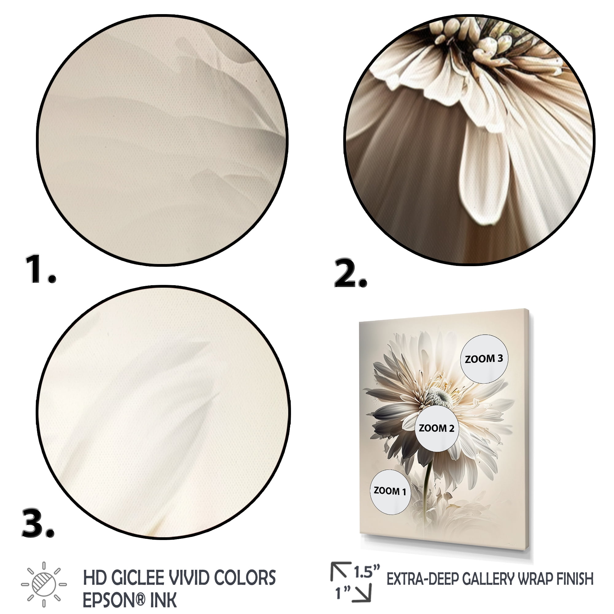 Designart White Gerbera Flower II Canvas Wall Art