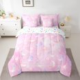 thumbnail image 2 of Manfei Cute Moon Stars 7-Piece Bedding Comforter Set for Preppy Children Kids,Gradient Pink King Bedding Sets,Dreamy Princess Ultra Soft Bed Sheets,Ultra Soft Home Decor,Reversible, 2 of 8