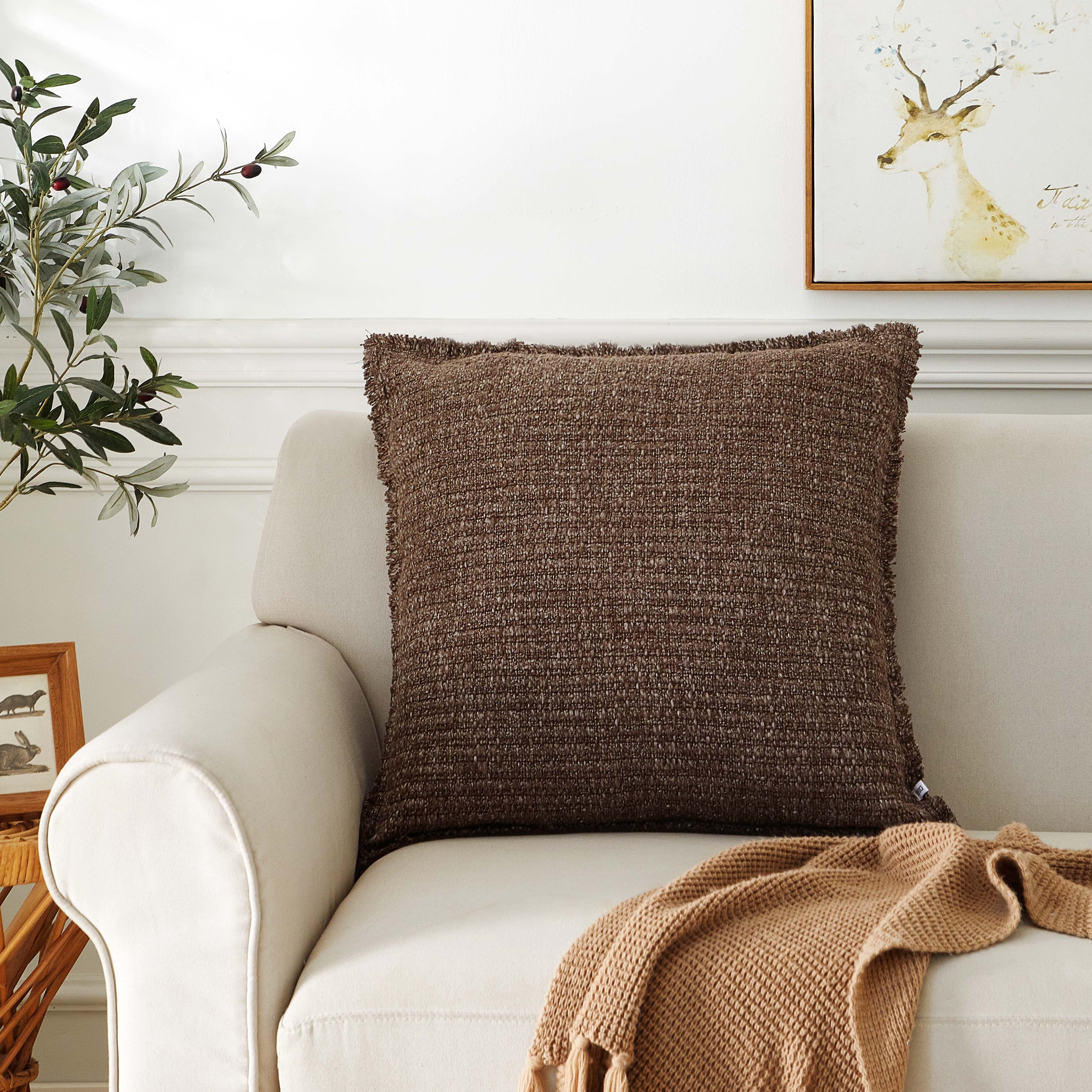 Better Homes and Gardens 22" x 22" Brown Basket Sunny Decorative Pillow for Adults