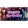 thumbnail image 2 of Music Themed Colorful Splash Happy Birthday Banner Background Party Supplies Photography Props Birthday Decoration Backdrop Decorations, 2 of 4