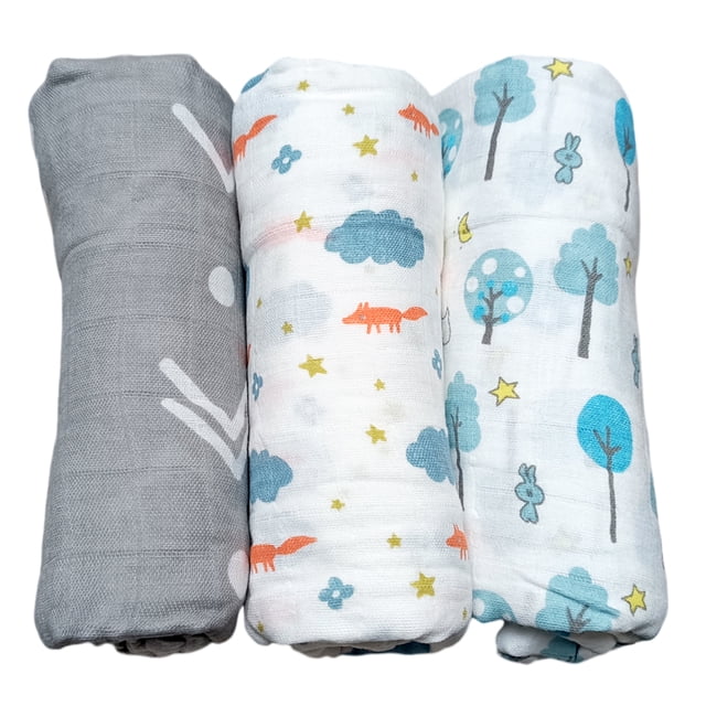 Set 3 Mantas Muselina Bebé 100% Algodón Suave Transpirable Dara Baby Acc0052