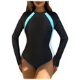 thumbnail image 1 of Swimwears Rash Guards Series Women Long Sleeve Zipper Sunscreen Patchwork Surf Suit with Durability and Comfort for Beach Adventures, 1 of 8