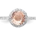 thumbnail image 5 of Sterling Silver Cheryl M Rhod-Pl Cz And Imitation Morganite Ring (Size 7) Made In China qcm1323-7, 5 of 5
